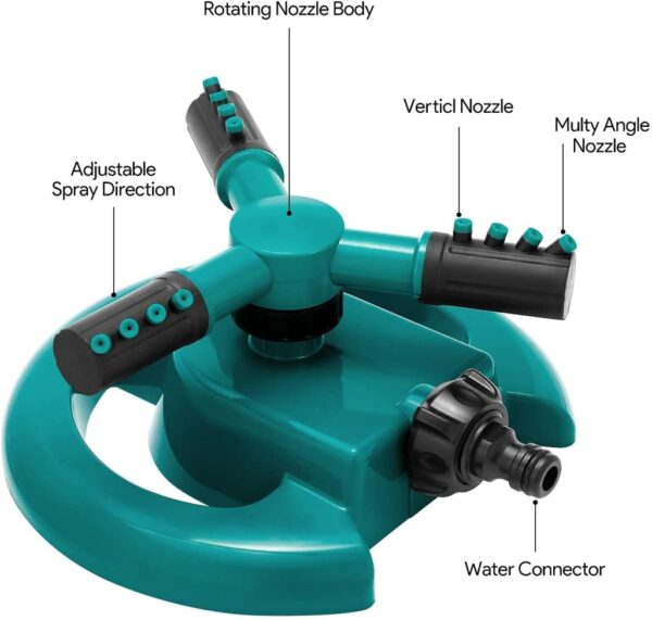 Garden Sprinkler 3 Arm Rotating Outdoor - Image 4