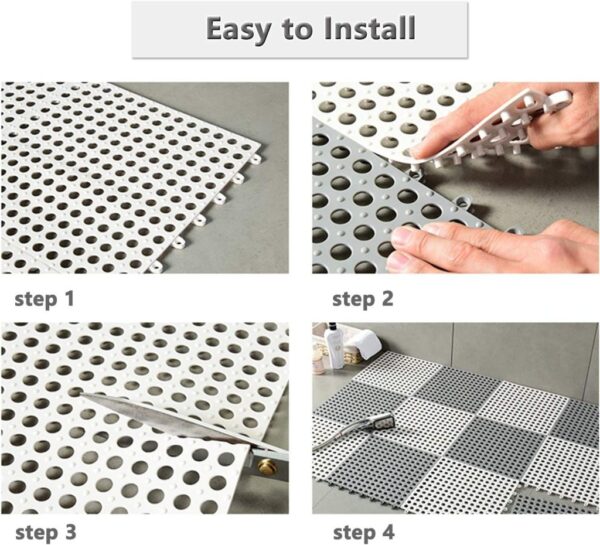 Interlocking Floor Mat For Bathroom 6  pcs Bathroom Accessories - Image 4