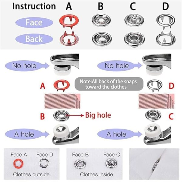Thickened Snap Buttons Kit Home & Kitchen - Image 4