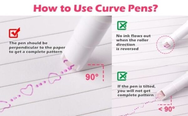 6Pcs Line Maker Color Pen Curve Highlighter Pen - Image 3